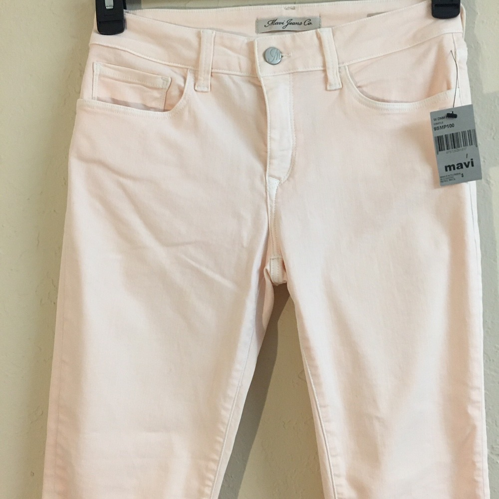 NEW Mavi Jeans 27 Pink Adriana Ankle Mid Rise Super Skinny Stretch Denim - Picture 5 of 15